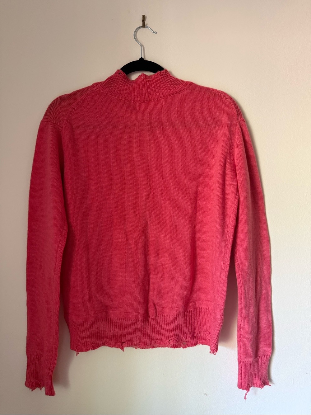 Women's Pink Turtleneck Sweater - Classic Knit - Picture 5 of 7